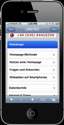 Webseiten für iPhone optimiert