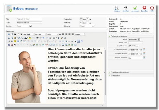 Homepageverwaltung CMS