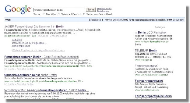 Google Platzierung