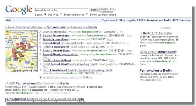 Google Platzierung