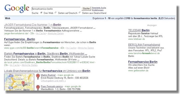 Google Platzierung
