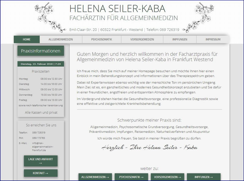 Praxishomepage fü Allgemeinmedizinerin erstellen