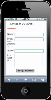Unternehmenshomepage für iPhones