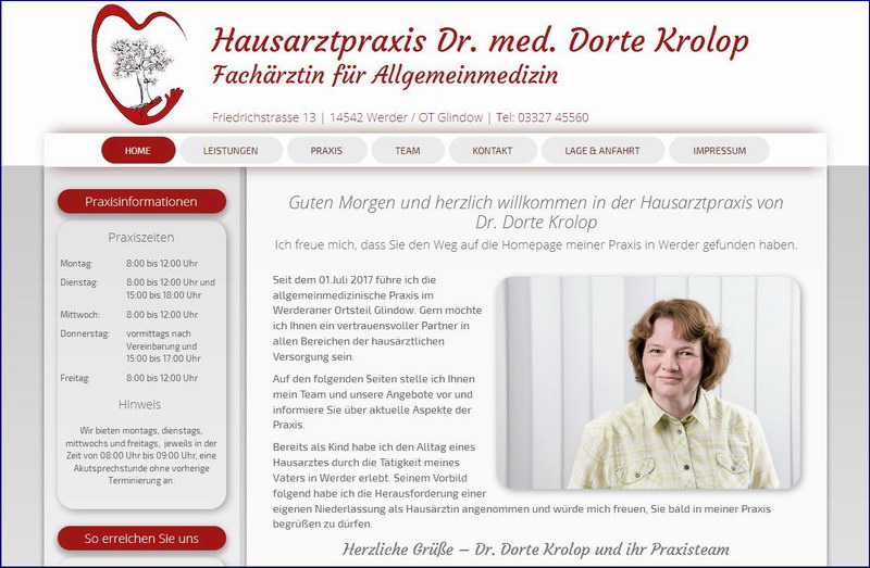 Praxishomepage für Hausarztpraxis