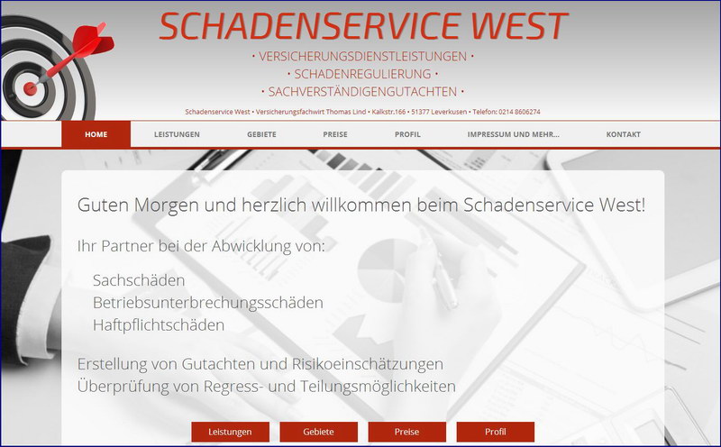 Unternehmenshomepage Versicherungsdienstleistungen